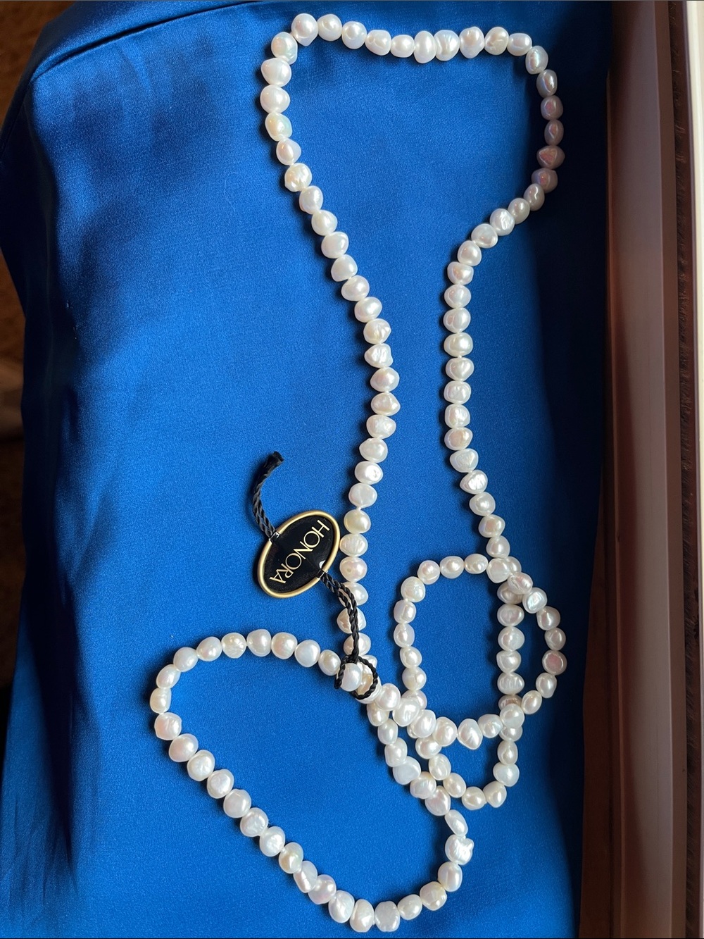 Honora White Freshwater Pearl Long Necklace with Tag